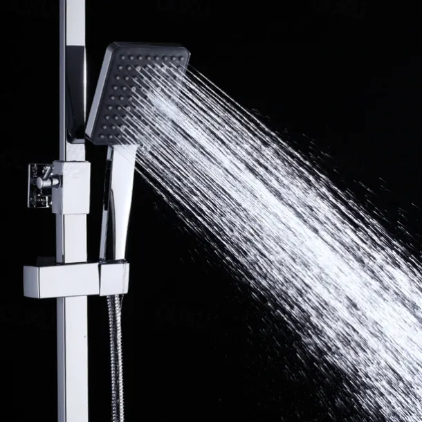 Shower System Faucet Set Wall Mounted, 9 inch Rainfall Shower Head Handshower Handheld Sprayer with Holder Electroplated / Painted Finishes Mount Inside Ceramic Valve Bath Shower