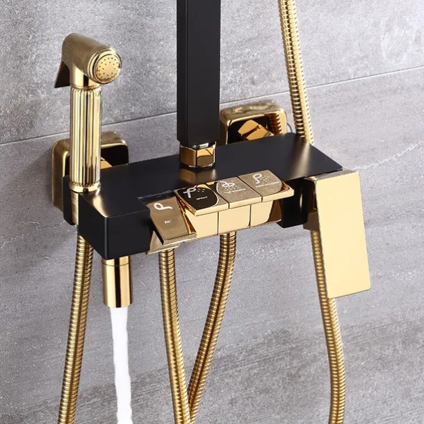 Shower System Faucet Set Wall Mounted, 9 inch Rainfall Shower Head Handshower Handheld Sprayer with Holder Electroplated / Painted Finishes Mount Inside Ceramic Valve Bath Shower