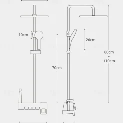 Shower System Faucet Set Wall Mounted, 9 inch Rainfall Shower Head Handshower Handheld Sprayer with Holder Electroplated / Painted Finishes Mount Inside Ceramic Valve Bath Shower