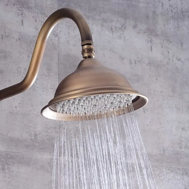 Shower System Set,Brass Mount Outside Rainfall Pullout Multi Spray and Rainfall Shower Bath Shower Mixer Taps included Bodysprays and Hot/Cold Water Switch