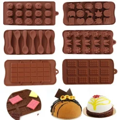Silicone Chocolate Moulds 6 Pieces Silicone Moulds for Chocolate and Non-Stick Chocolate Molds Letters and Numbers for Making Chocolate Muffins Cakes 6 Shapes