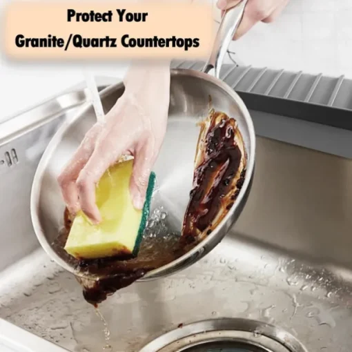 Silicone Sink Edge Protectors, Kitchen Sink Splash Guards, 4" x 20" Multifunction Sink Accessories, Splash Guard For Bathtub Sink, Countertop Protectors For Granite/Quartz Kitchen Sink