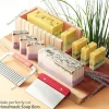 Silicone Soap Molds for Soap Making Kit Soap Making Supplies with Soap Cutters, Wooden Box, Wavy and Straight Scraper