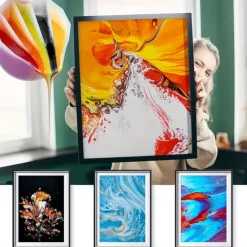 Silicone Split Cups 4 Pcs Thickened And Durable Resin Mixing Cups Fluid Art Acrylic Paint Pouring Drawing Resin Pouring DIY Make Resin Art Drawings With 2-5 Channels Divider Paint Pouring Supplies