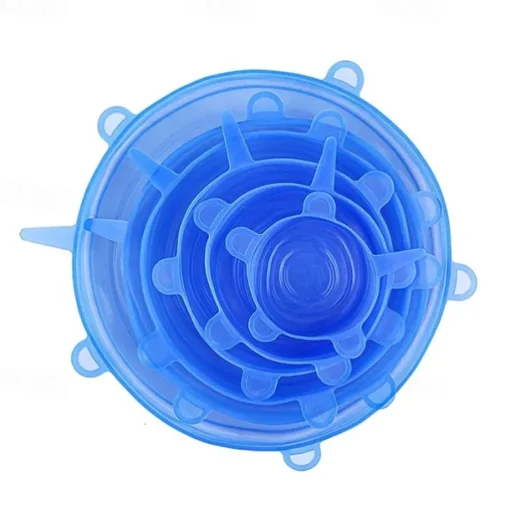 Silicone Stretch Lids 2 Color 24 Packs Zero Waste Reusable Silicon Container Lid for Cover Leftover Food and Fruit or Seal Bowl 6 12 Packs