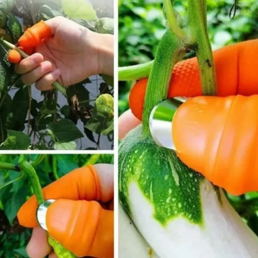 Silicone Thumb Knife Finger Protector Vegetable Harvesting Knife Plant Blade Scissors Cutting Rings Garden Gloves