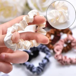 Silk Hair Scrunchies Ties for Frizz & Breakage Prevention, 100% Mulberry, No Damage, Elastic Ponytail Holders, 1Pc