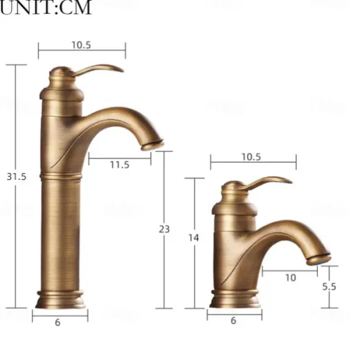 Single Handle Bathroom Faucet,Brass One Hole Waterfall/Centerset, Brass Traditional Bathroom Sink Faucet Contain with Cold and Hot Water