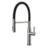 Single Handle Kitchen Faucet,One Hole Nickel Brushed Pull-out/Pull-down Rotatable Vessel Stainless Steel Contemporary Kitchen Taps with Cold and Hot Water