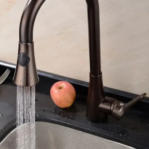 Single Handle Kitchen Faucet,Black Nickel One Hole Pull-out Standard Spout or Spray Type Standard Spout Oil-rubbed Bronze Kitchen Faucet with Cold and Hot Switch
