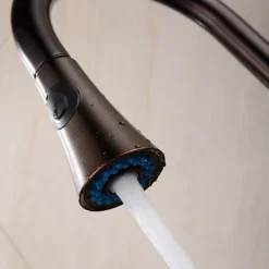 Single Handle Kitchen Faucet,Black Nickel One Hole Pull-out Standard Spout or Spray Type Standard Spout Oil-rubbed Bronze Kitchen Faucet with Cold and Hot Switch