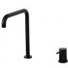 Single Handle Kitchen Faucet,Black 2 Hole Widespread Painted Finishes Brass Kitchen Sink Faucet with Hot and Cold Water