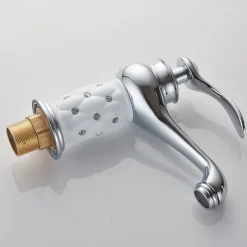 Single Handle Bathroom Faucet, Chrome/Gloden One Hole Centerset, Brass/Zinc Alloy Bathroom Sink Faucet with Supply Lines