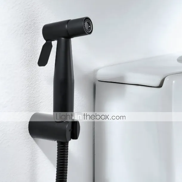 Single Hole Bidet Black Toilet Handheld High Pressure Cleaning Spray Gun