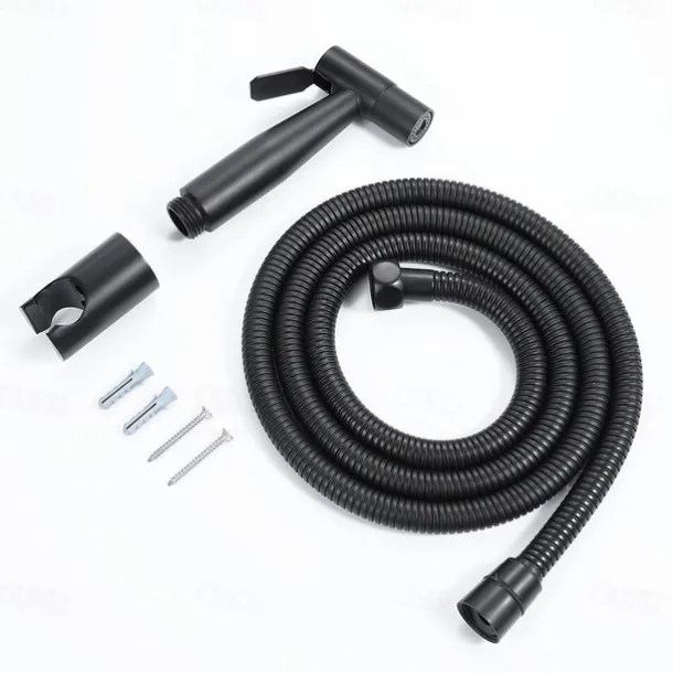 Single Hole Bidet Black Toilet Handheld High Pressure Cleaning Spray Gun