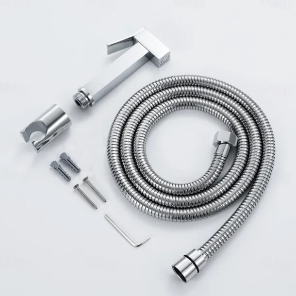 Single Hole Bidet Electroplated Toilet Handheld Bidet Sprayer Self-Cleaning Contemporary