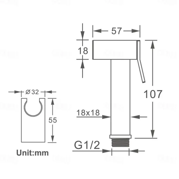 Single Hole Bidet Electroplated Toilet Handheld Bidet Sprayer Self-Cleaning Contemporary