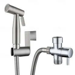 Single hole Bidet Stainless Steel Self-Cleaning Contemporary 1.5m water inlet pipe of base 1/2 EU