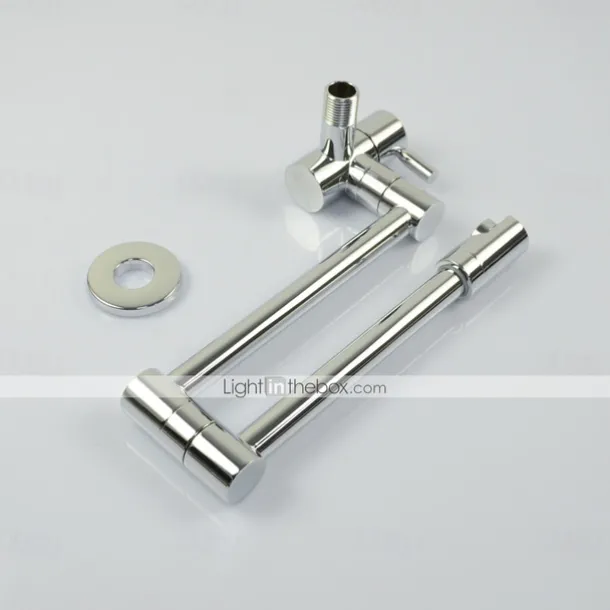 Single Handle Kitchen Faucet Wall Mounted One Hole Rotatable/Foldable/Centerset, Brass Contemporary Kitchen Faucet Only with Cold Water