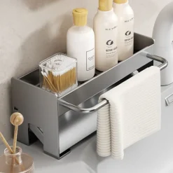 Sink Sponge Holder, Countertop Draining Rack, Freestanding Storage Organizer for Sponges, Dishcloths, and Scrubbers in Bathroom or Kitchen