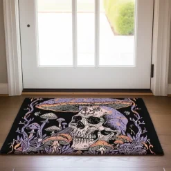 Skull Mushroom Doormat Floor Mats Washable Rugs Kitchen Mat Non-Slip Oil Proof Rug Indoor Outdoor Mat Bedroom Decor Bathroom Mat Entrance Rug