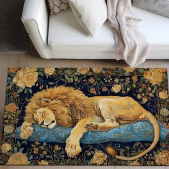 Sleeping Lion Area Rug Kitchen Mat Non-Slip Oil Proof Floor Mat Livingroom Rug Indoor Outdoor Mat Bedroom Decor Bathroom Mat Entrance Rug Door Mat
