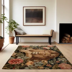 Sleeping Lion Area Rug Kitchen Mat Non-Slip Oil Proof Floor Mat Livingroom Rug Indoor Outdoor Mat Bedroom Decor Bathroom Mat Entrance Rug Door Mat