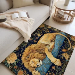 Sleeping Lion Area Rug Kitchen Mat Non-Slip Oil Proof Floor Mat Livingroom Rug Indoor Outdoor Mat Bedroom Decor Bathroom Mat Entrance Rug Door Mat