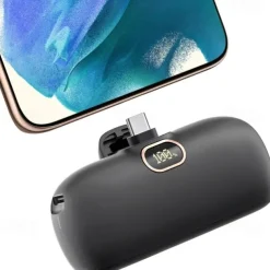 Small Portable Charger for iPhone with Built-in Lightning Cable 5000mAh Power Bank Fast Charging for Phone