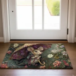 Small Rat Umbrella Doormat Floor Mats Washable Rugs Kitchen Mat Non-Slip Oil Proof Rug Indoor Outdoor Mat Bedroom Decor Bathroom Mat Entrance Rug