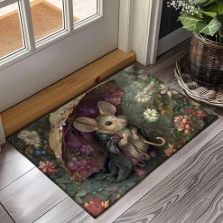 Small Rat Umbrella Doormat Floor Mats Washable Rugs Kitchen Mat Non-Slip Oil Proof Rug Indoor Outdoor Mat Bedroom Decor Bathroom Mat Entrance Rug