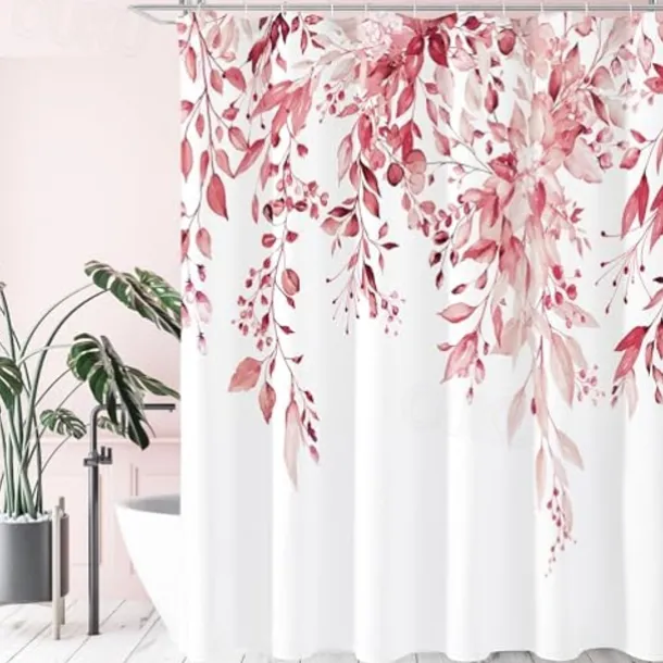 Small Stall Vintage Floral Shower Curtain Waterproof Fabric Botancial Flower Plant Shower Curtains for Bathroom