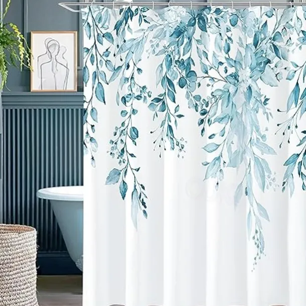Small Stall Vintage Floral Shower Curtain Waterproof Fabric Botancial Flower Plant Shower Curtains for Bathroom