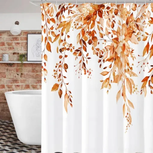 Small Stall Vintage Floral Shower Curtain Waterproof Fabric Botancial Flower Plant Shower Curtains for Bathroom