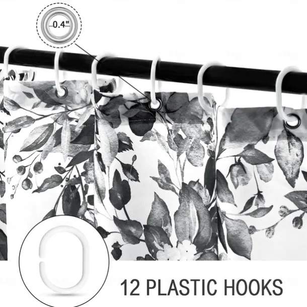 Small Stall Vintage Floral Shower Curtain Waterproof Fabric Botancial Flower Plant Shower Curtains for Bathroom