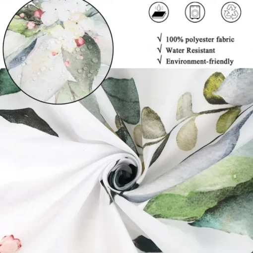 Small Stall Vintage Floral Shower Curtain Waterproof Fabric Botancial Flower Plant Shower Curtains for Bathroom
