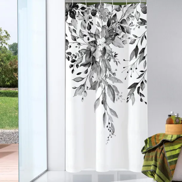 Small Stall Vintage Floral Shower Curtain Waterproof Fabric Botancial Flower Plant Shower Curtains for Bathroom