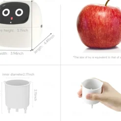 Smart Flowerpots,Smart Pet Planter,Ai Planter,Intelligent Flowerpots,Multiple Expressions,7 Smart Sensors, and Ai Chips Make Raising Plants Easy and Fun for Living Room,Plant-Free