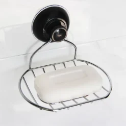 Soap Dish Stainless Steel Suction Cup Bathroom Soap Drain Rack Free Punching Wall Hanging Household Storage Soap Box