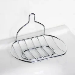 Soap Dish Stainless Steel Suction Cup Bathroom Soap Drain Rack Free Punching Wall Hanging Household Storage Soap Box