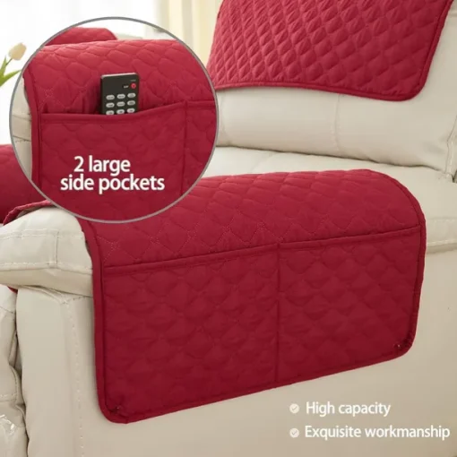 Sofa Armrest Cover Couch Armrest Mat Water Resistant Backret Cover Soft Protector for Chairs Couch Sofa Armchair Slipcovers Recliner Sofa
