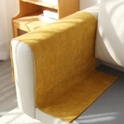 Sofa Armrest Cover Solid Color Extended Non slip Storage Cover Thick Chenille Sofa Armrest Cover