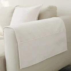 Sofa Armrest Cover Solid Color Extended Non slip Storage Cover Thick Chenille Sofa Armrest Cover