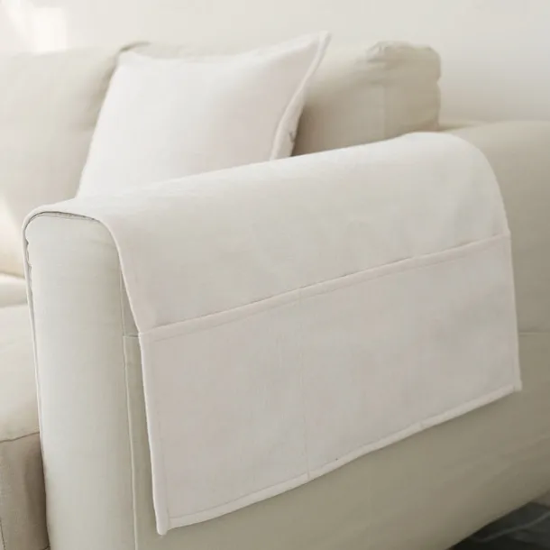 Sofa Armrest Cover Solid Color Extended Non slip Storage Cover Thick Chenille Sofa Armrest Cover