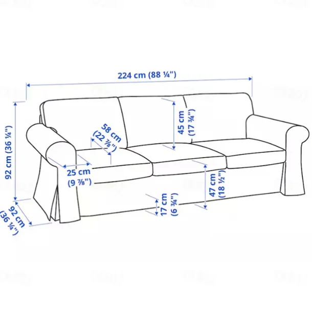 Sofa Cover 100% Cotton 3 Seat Sofa Sllipcover Solid Color Quilted Slipcovers UPPcover LITB PRIME cover