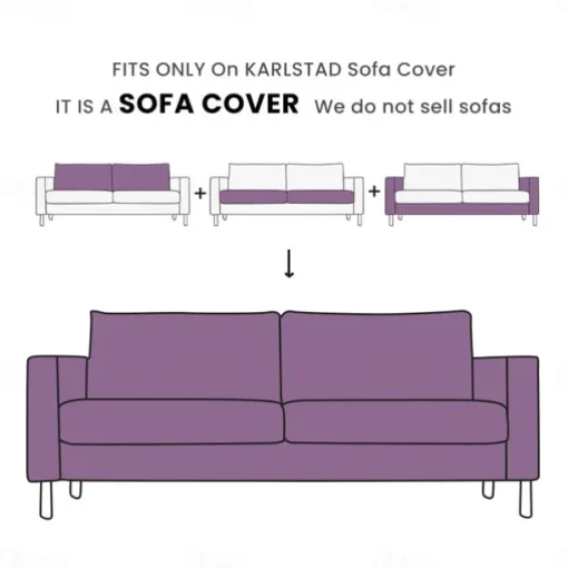 Sofa Cover 3 Seater Solid Color Slipcovers KARLcover LITB PRIME cover