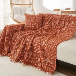 Sofa Cover Boho Sofa Blanket Throw Towel Chenille for Sectional Couch Armchair Loveseat 4 or 4 or 3 Seater L Shape Anti-Scratch Cat Washable