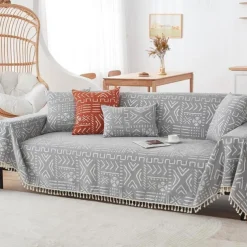 Sofa Cover Boho Sofa Blanket Throw Towel Chenille for Sectional Couch Armchair Loveseat 4 or 4 or 3 Seater L Shape Anti-Scratch Cat Washable
