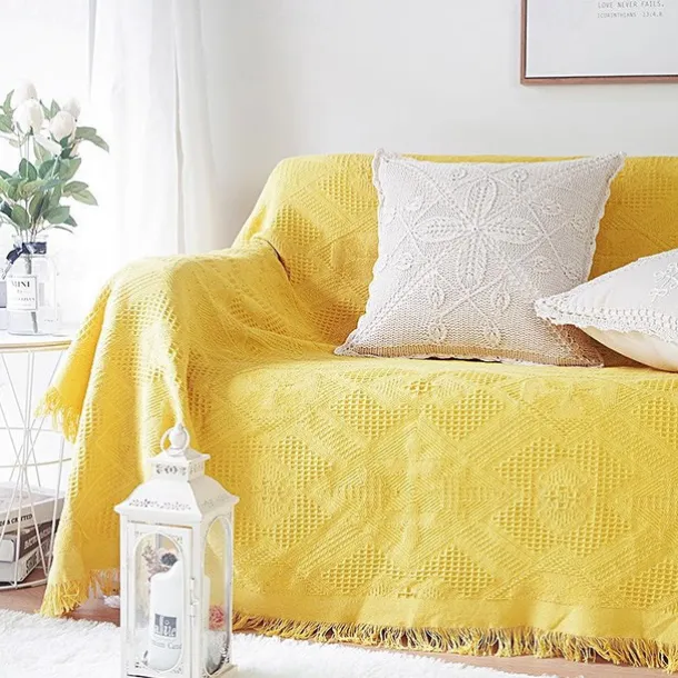 Sofa Cover Boho Sofa Blanket Throw Towel for Sectional Couch Armchair Loveseat 4 or 4 or 3 Seater L Shape Anti-Scratch Cat Washable