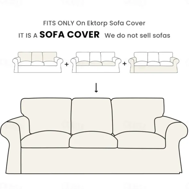 Sofa Cover for Armchair, Loveseat, 3 Seat, Cotton Cover for The Ektorp Chair, Arm Chair One Seat Couch Slipcover Replacement Not Fit LITB PRIME cover Ektcover